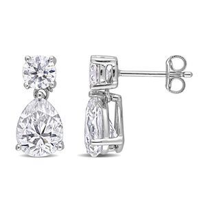 5.00 Carat (ctw) Moissanite Dangle Drop Earrings in Sterling Silver